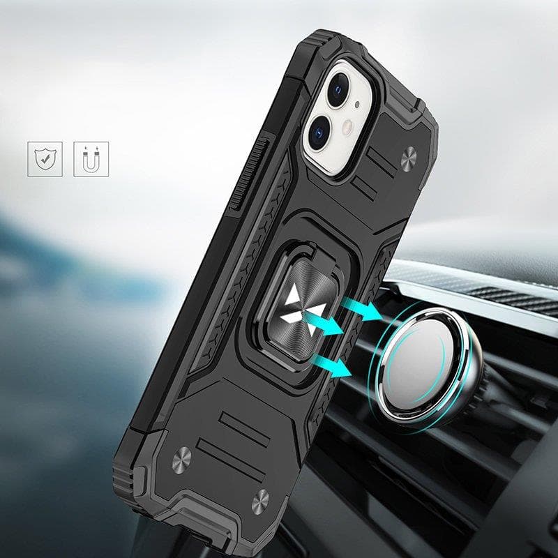 Wozinsky Ring Armor ovitek za iPhone 14 MAX, črn, s stojalom in obročem 6
