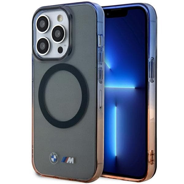 Ovitek za iPhone 14 Pro BMW Gradient Bumper MagSafe, siv