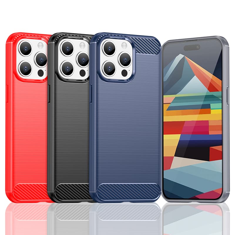 Prožen ovitek za iPhone 15 Pro Max Hurtel Carbon Case - črn 2