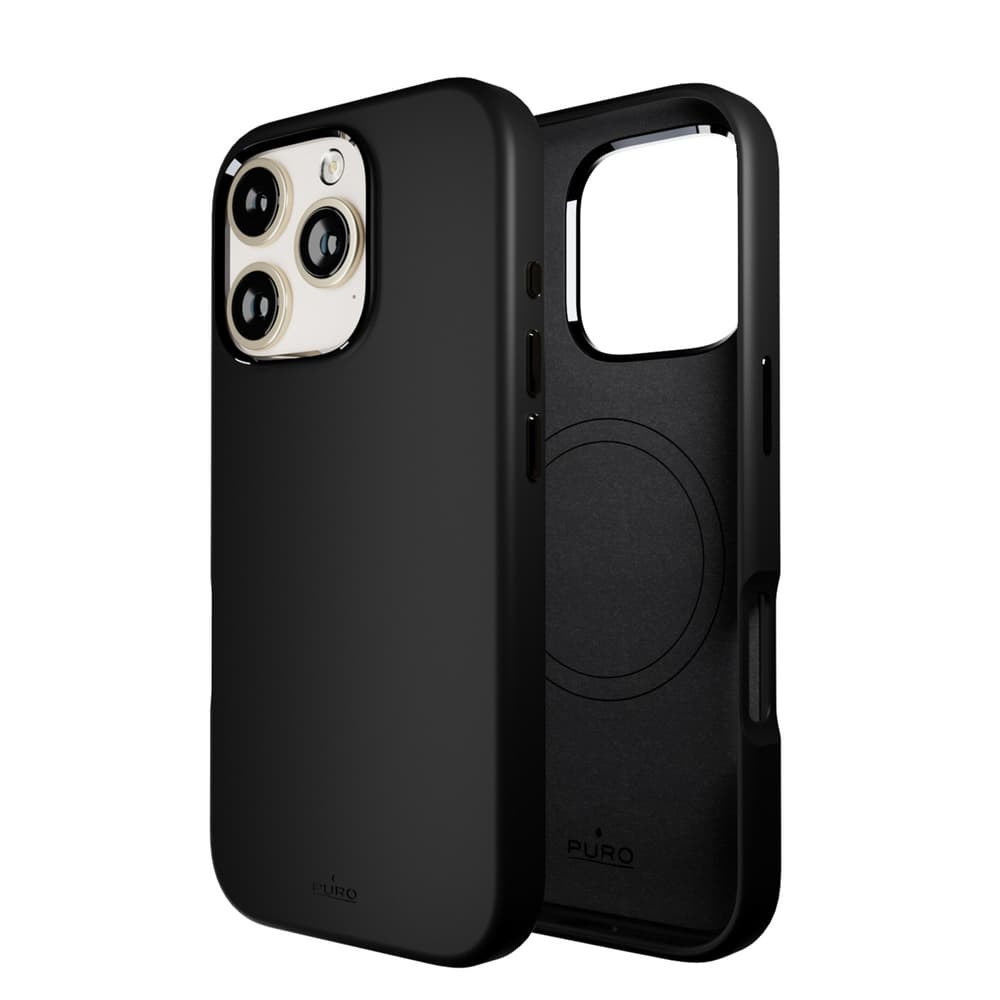 Puro Icon Mag Pro MagSafe silikonski ovitek za iPhone 16 Pro - črn