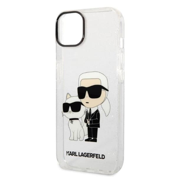 Karl Lagerfeld Glitter Karl & Choupette etui za iPhone 14 Plus - prozoren 6