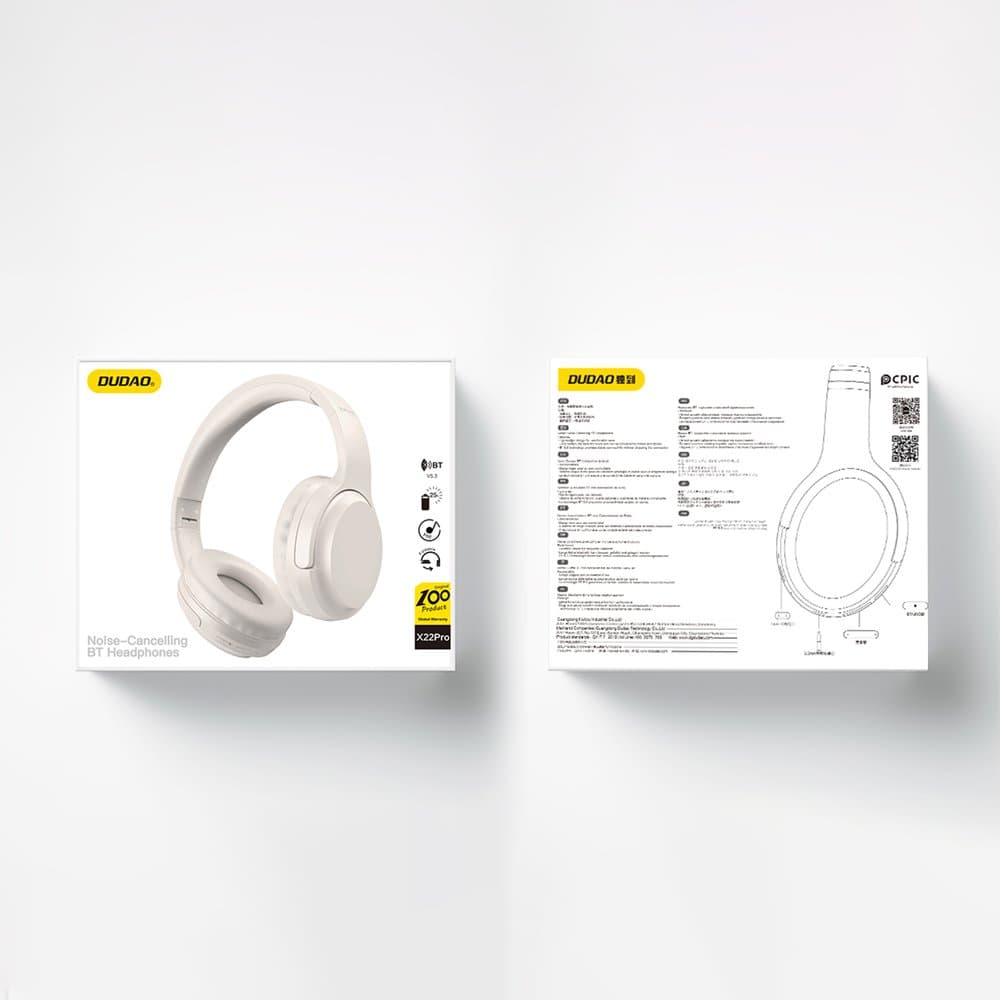 Dudao X22Pro Brezžične Bluetooth 5.3 Slušalke - Bele 7