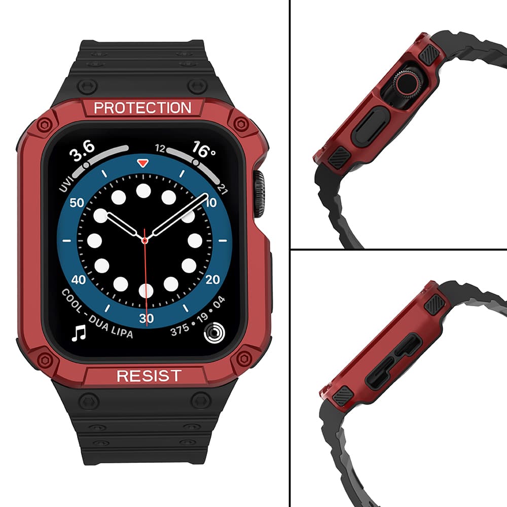 Hurtel Protect Strap Band za Apple Watch 38/40/41mm, črna, rdeča 4