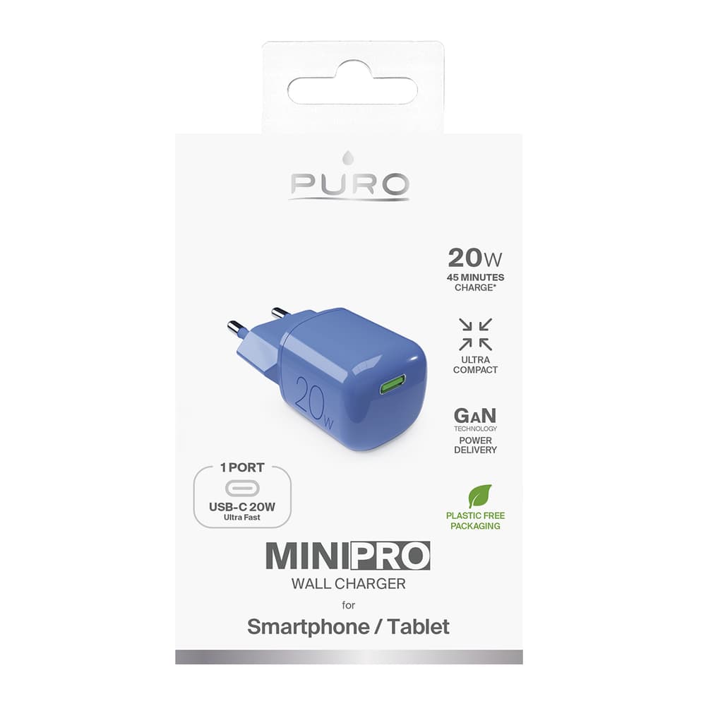 Puro 20W GaN USB-C zidni polnilnik - modra 2