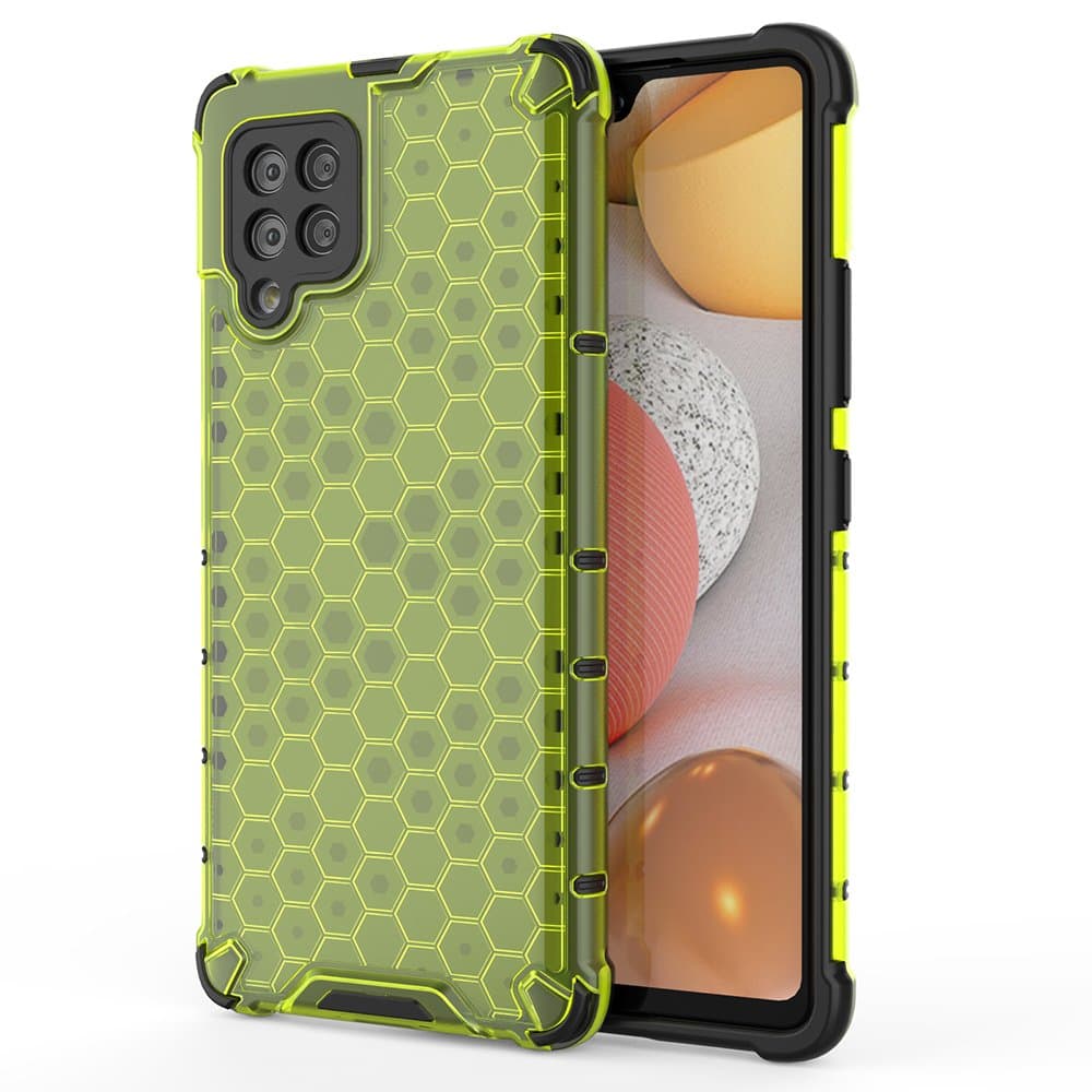 Hurtel Honeycomb Armor ovitek s TPU odbijačem za Samsung Galaxy A42 5G, zelen
