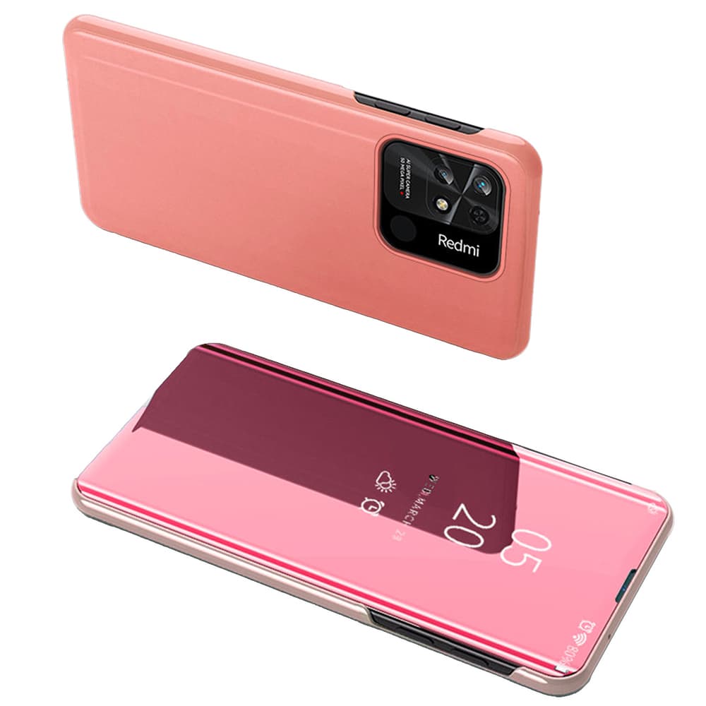 Hurtel Clear View Case etui za Xiaomi Redmi 10C s preklopom, roza
