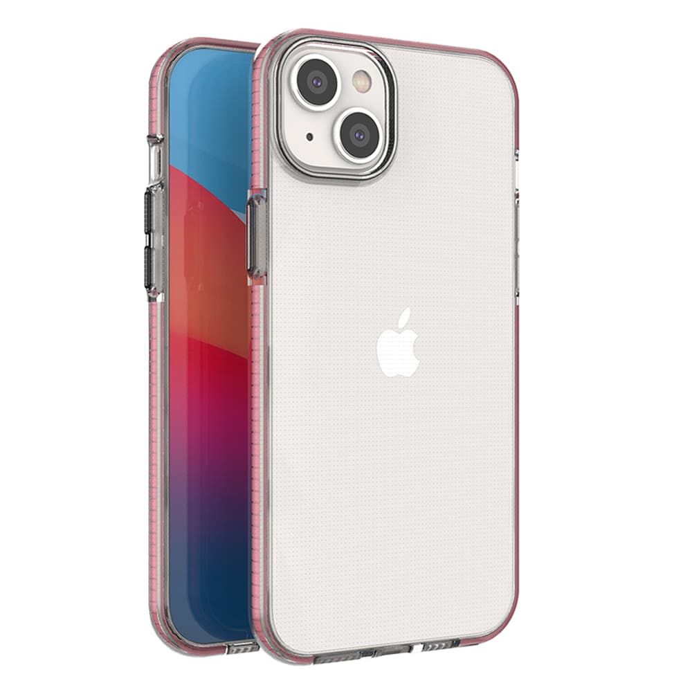 Hurtel Spring Case za iPhone 14 Plus, svetlo roza, s okvirjem