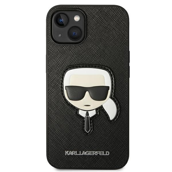 Ovitek Karl Lagerfeld Saffiano 'Karl's Head Patch' za iPhone 14 Plus - Črna 3