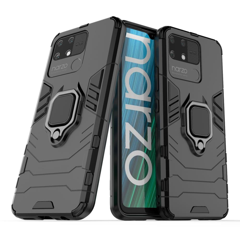 Ovitek Ring Armor za Realme Narzo 50A, črni