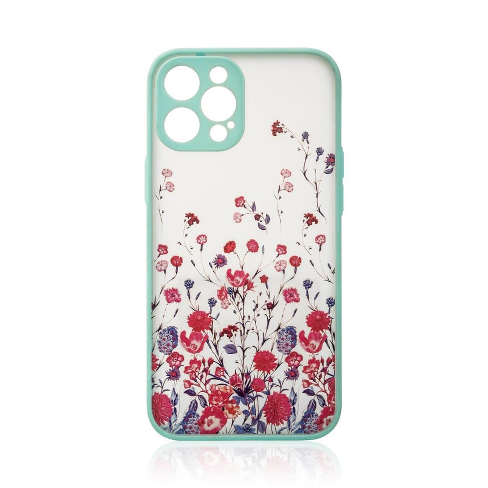 Hurtel ovitek Design Case za iPhone 12 Pro Max, svetlo moder cvetlični