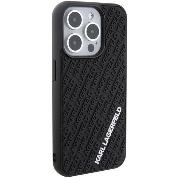 Karl Lagerfeld 3D Rubber Multi Logo ovitek za iPhone 15 Pro - črna 4