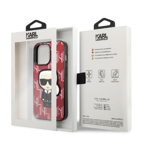 Ovitek Karl Lagerfeld Monogram Ikonik Patch za iPhone 13 Pro/13 (6,1") - rdeč 8