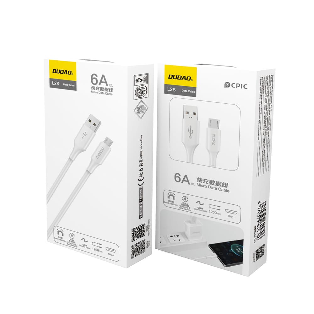 Dudao L2SM USB-A / micro USB 6A kabel 1.2m - bel 3