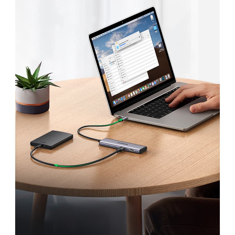 HUB USB-C Ugreen CM473 (2x USB-A / 2x USB-C) 20 cm - siv 6