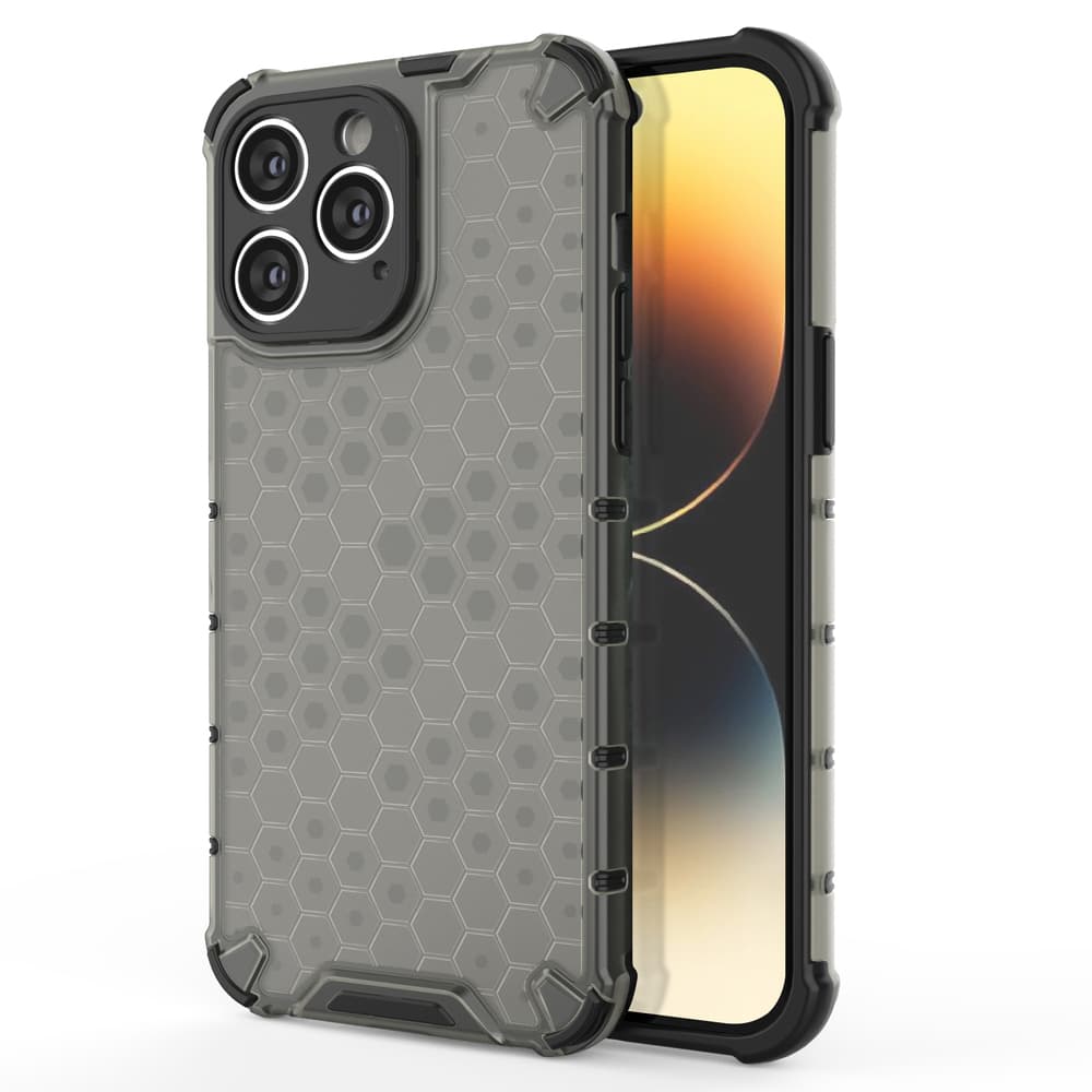 Hurtel Honeycomb ovitek za iPhone 14 Pro, hibridni, črn