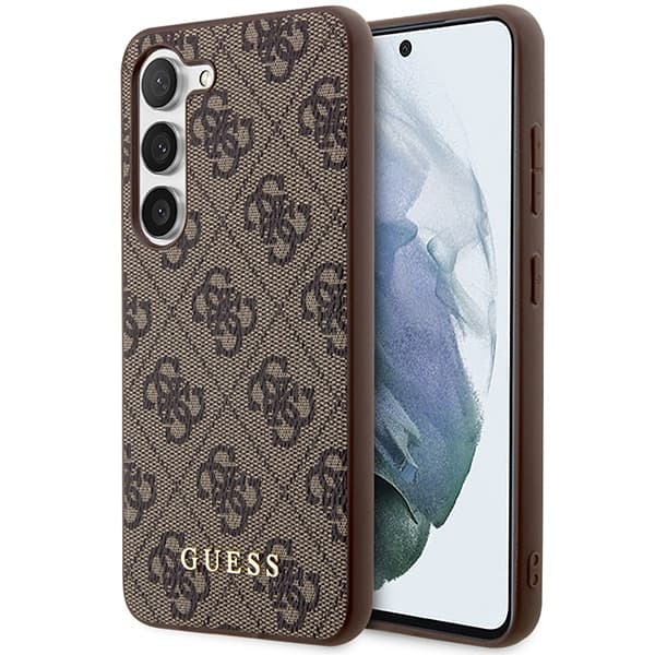 Guess ovitek za Samsung S23 4G Metal Gold Logo, rjav