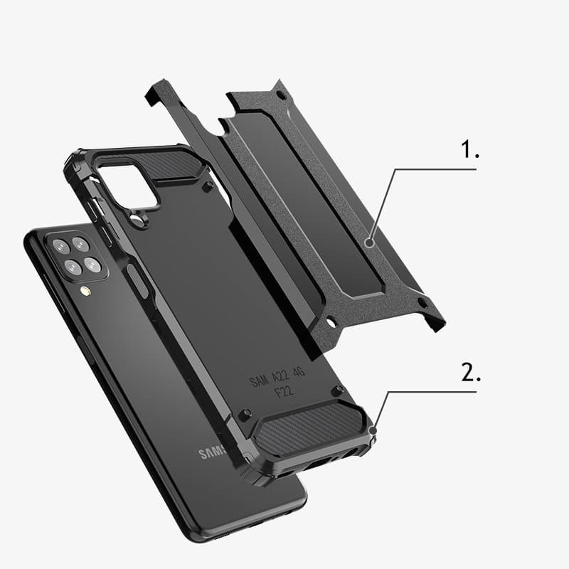 Hybrid Armor ovitek za Samsung Galaxy A22 4G, moder 6