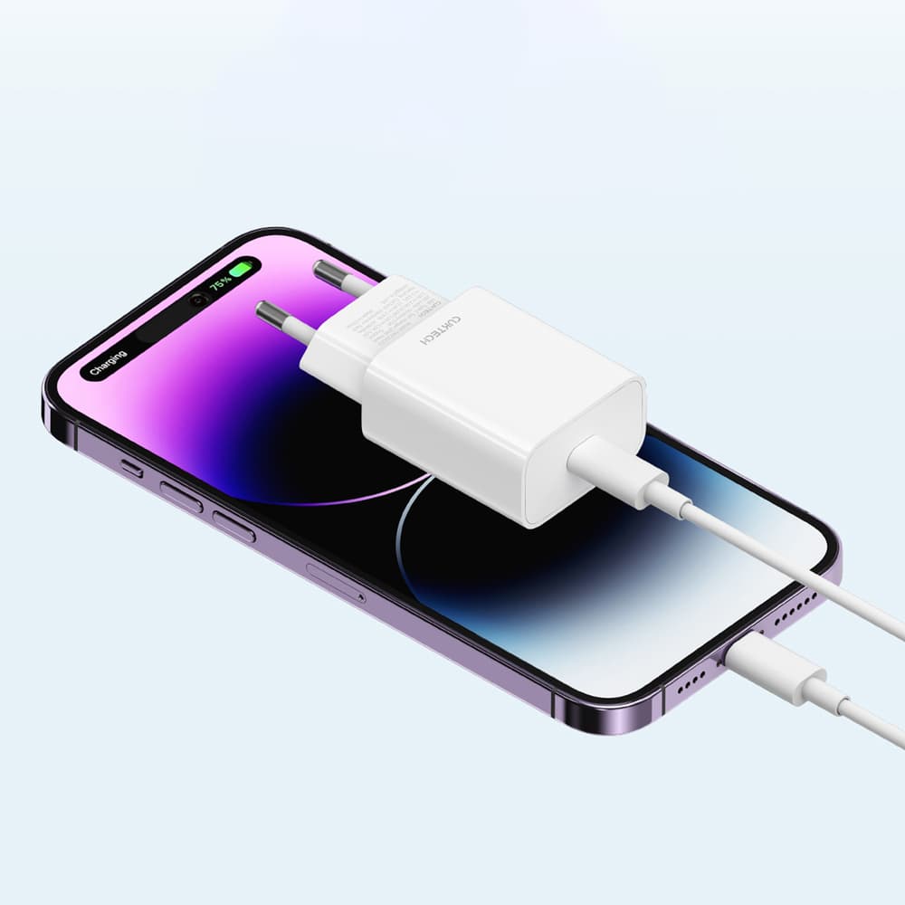 CUKTECH 20W USB-C GaN polnilnik EU vtič - Bel 2