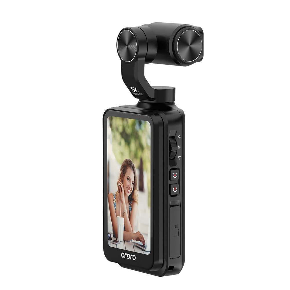3-osna gimbal kamera Ordro Pocket M5, 5K, za Vlogging in YouTube - črna 3