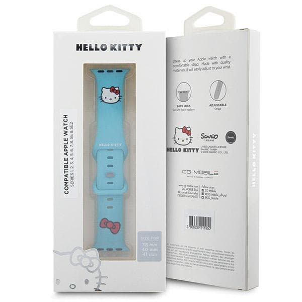 Hello Kitty trak za Apple Watch 38/40/41mm, Silicone Kitty Head, moder 5