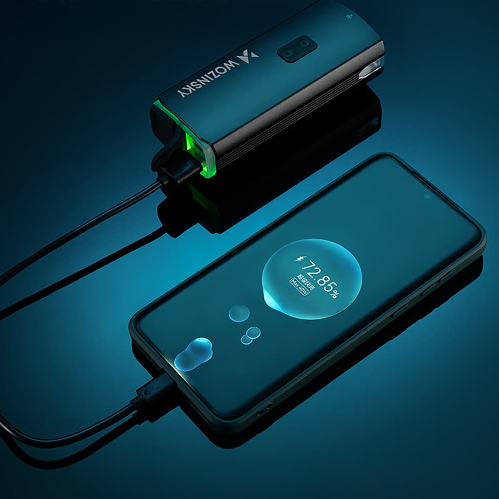 Prednja luč za kolo Wozinsky (3000 lm) z USB-C kablom, črna 4
