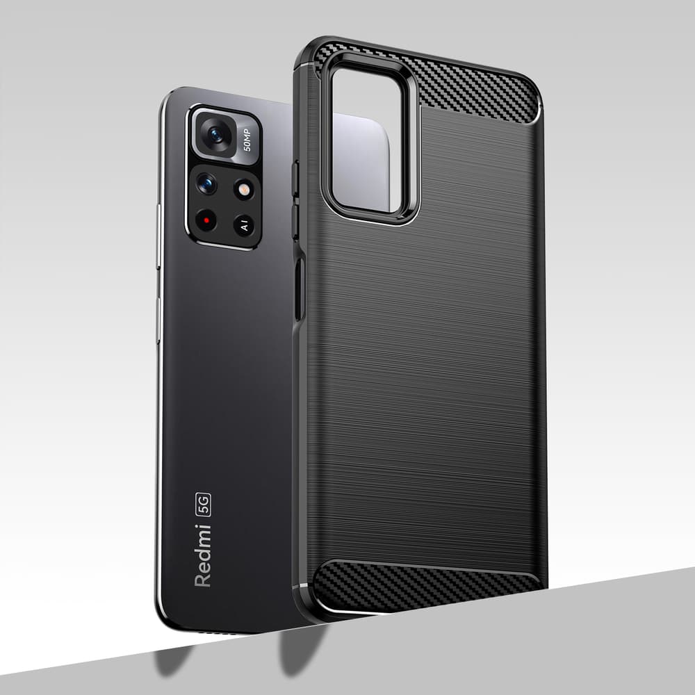 Carbon Case ovitek za Xiaomi Redmi Note 11, črn 5