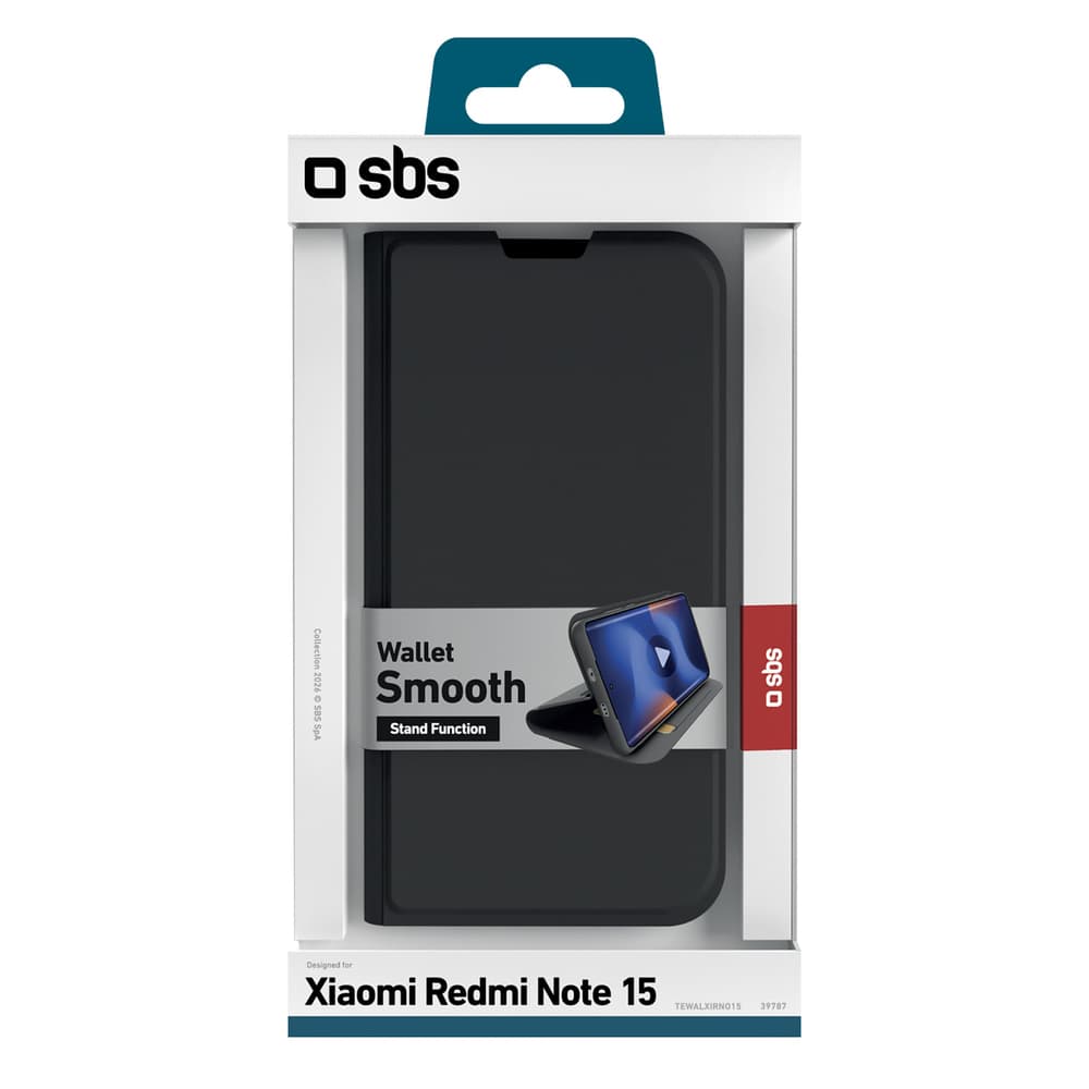 SBS ovitek Wallet Smooth za Xiaomi Redmi Note 15 - črn 2