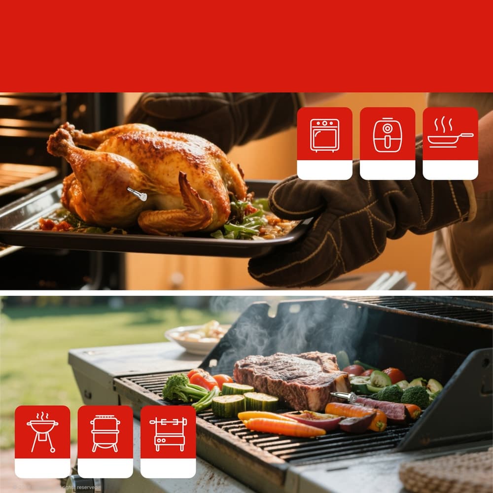 Meatmeet X Pro kuhinjski termometer z Bluetooth/WiFi aplikacijo, črn 6