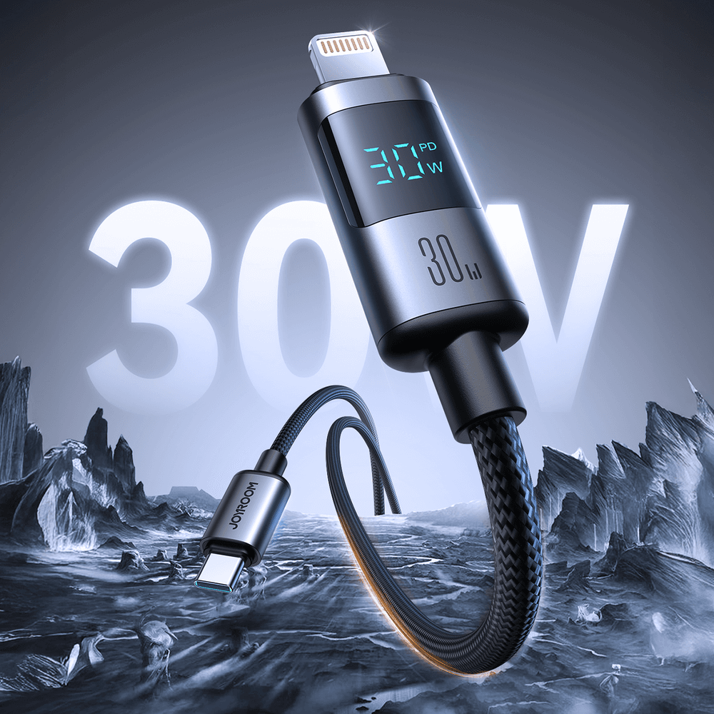 Joyroom S-A16 Pro USB-C - Lightning Kabel 1.2m, 30W, LED Zaslon, Črn 2