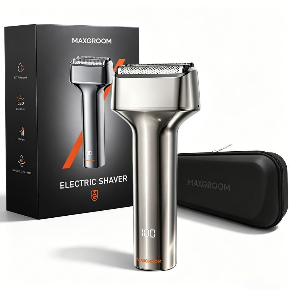 MAXGROOM WF-2037D folijski električni brivnik IPX7 - srebrn