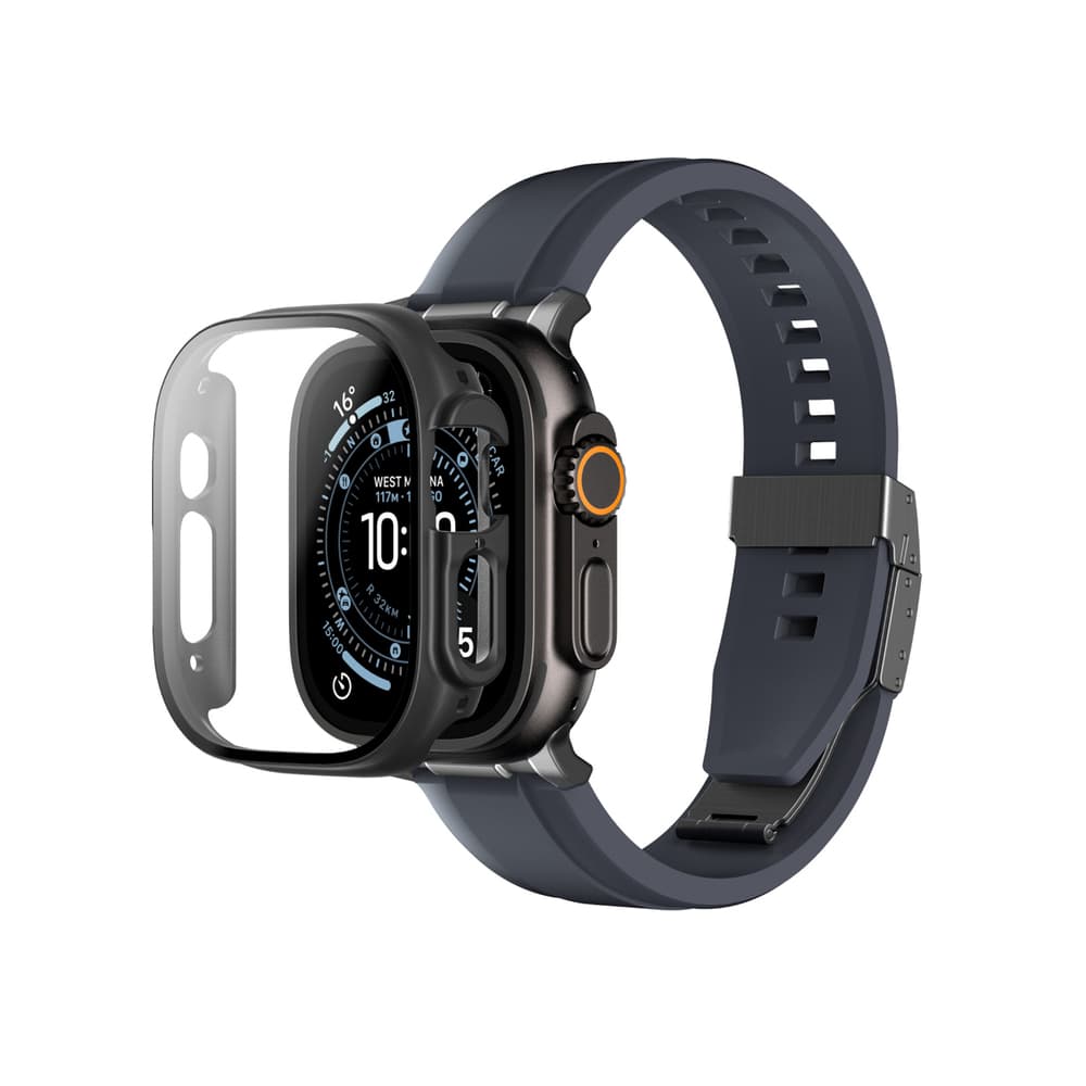 AmazingThing Radix zaščita zaslona s ohišjem za Apple Watch Ultra 3 49mm - črna
