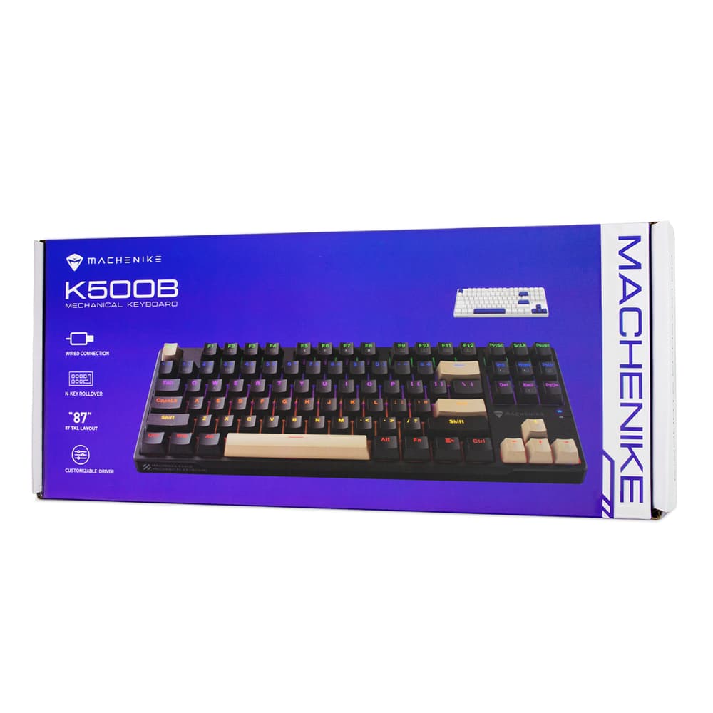 Machenike K500B-B87 TKL mehanska tipkovnica z rdečimi stikali, bela 7