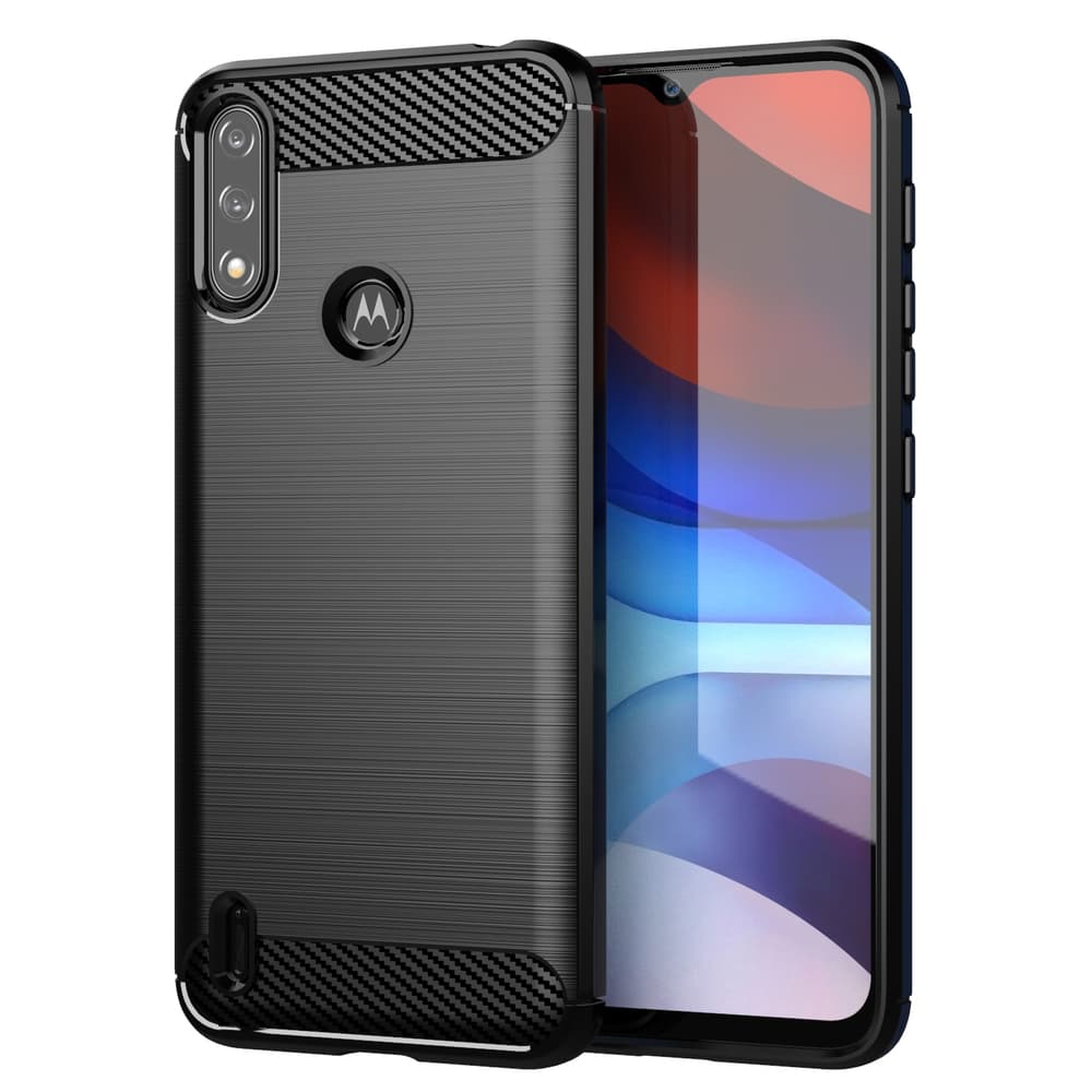 Hurtel Carbon Case ovitek za Motorola Moto E7i Power, črn