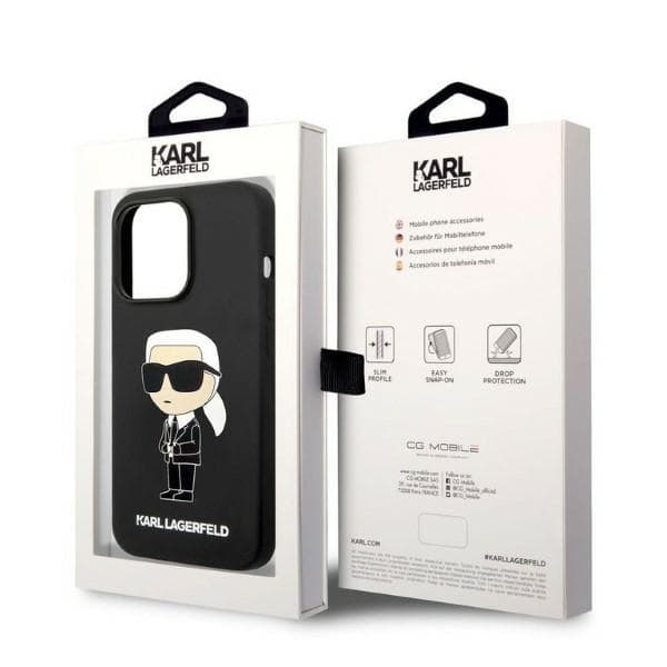 Etui Karl Lagerfeld Silicone Ikonik za iPhone 14 Pro - črni 8