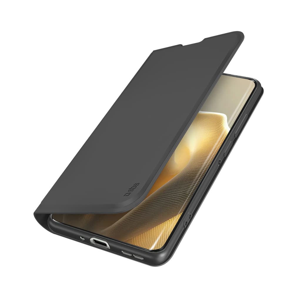 SBS Wallet Smooth ovitek za Motorola Edge 60 Pro s preklopom - črn