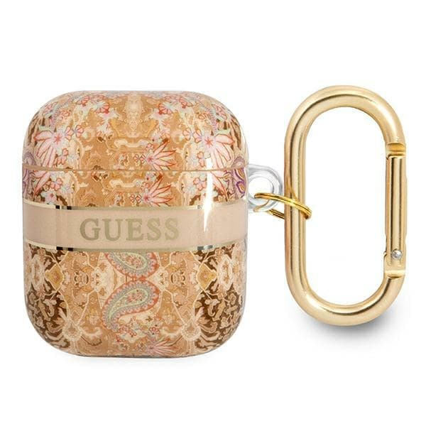 Ovitek za slušalke Guess Paisley Strap Collection za AirPods, zlata