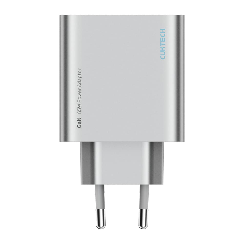 Cuktech 65W GaN 2xUSB-C + 1xUSB-A stenski polnilnik - siva 2