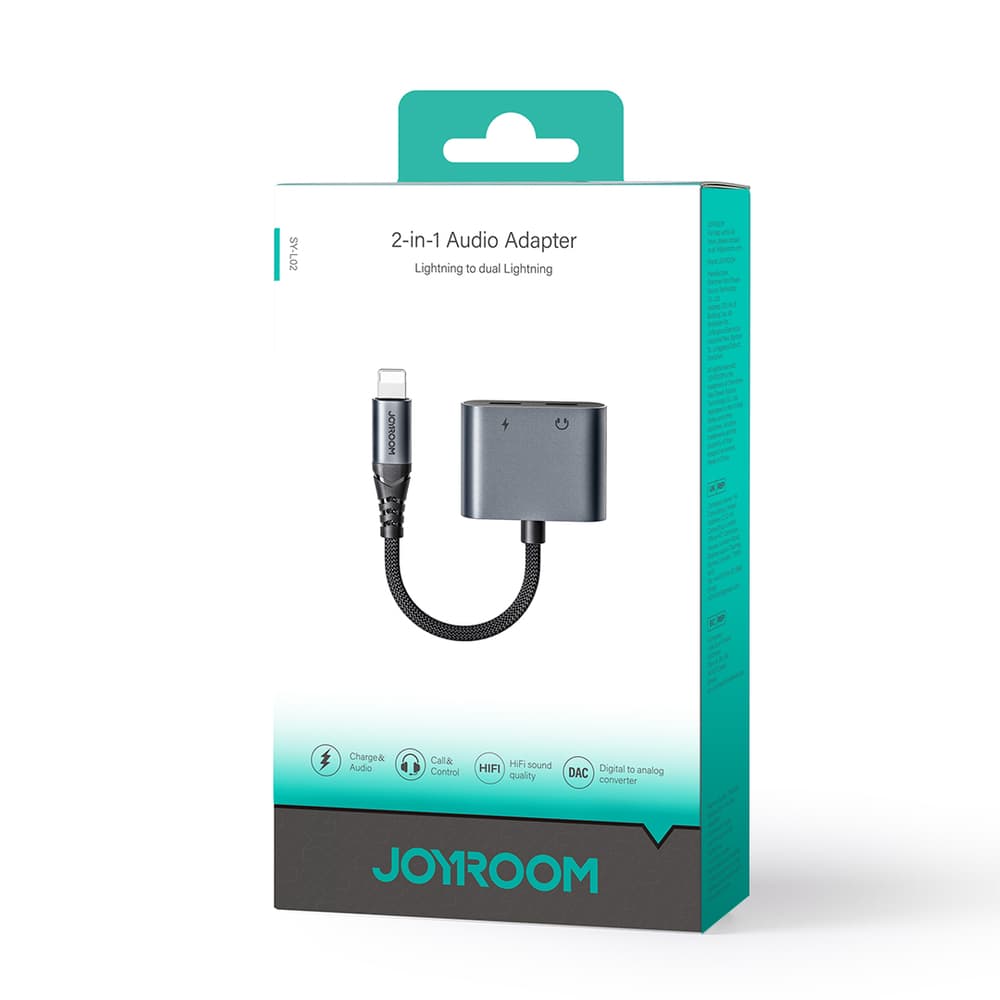 Joyroom SY-L02 Lightning na 2x Lightning DAC adapter 2v1 - črn 5