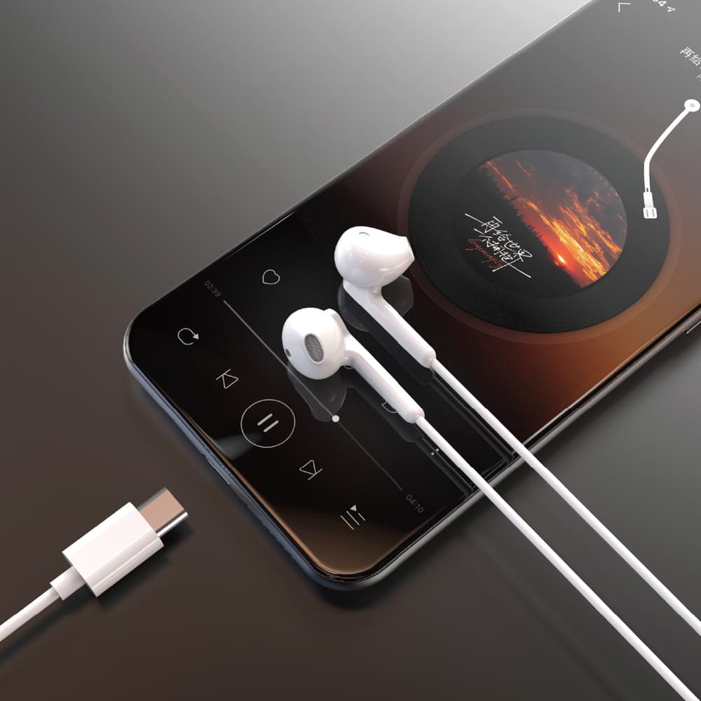 Dudao X3C žične USB-C slušalke 1.2m - bele 2