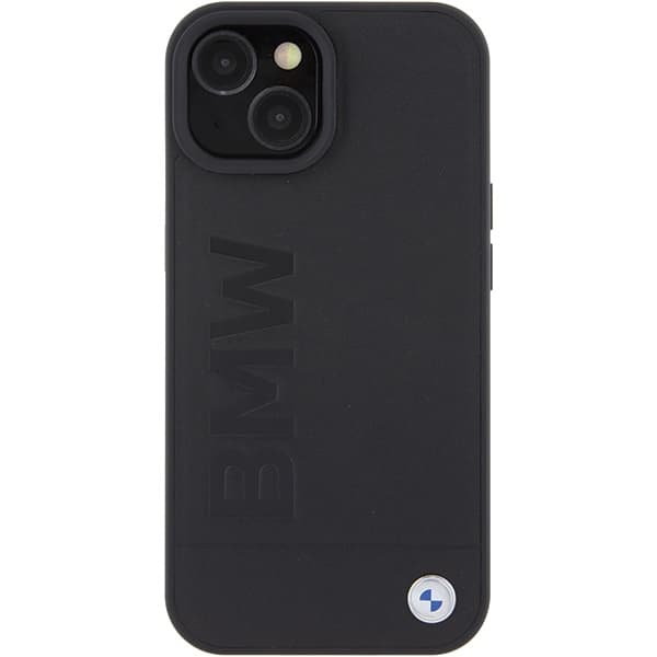 Etui BMW Leather Stamp MagSafe za iPhone 15 Plus - črna 3
