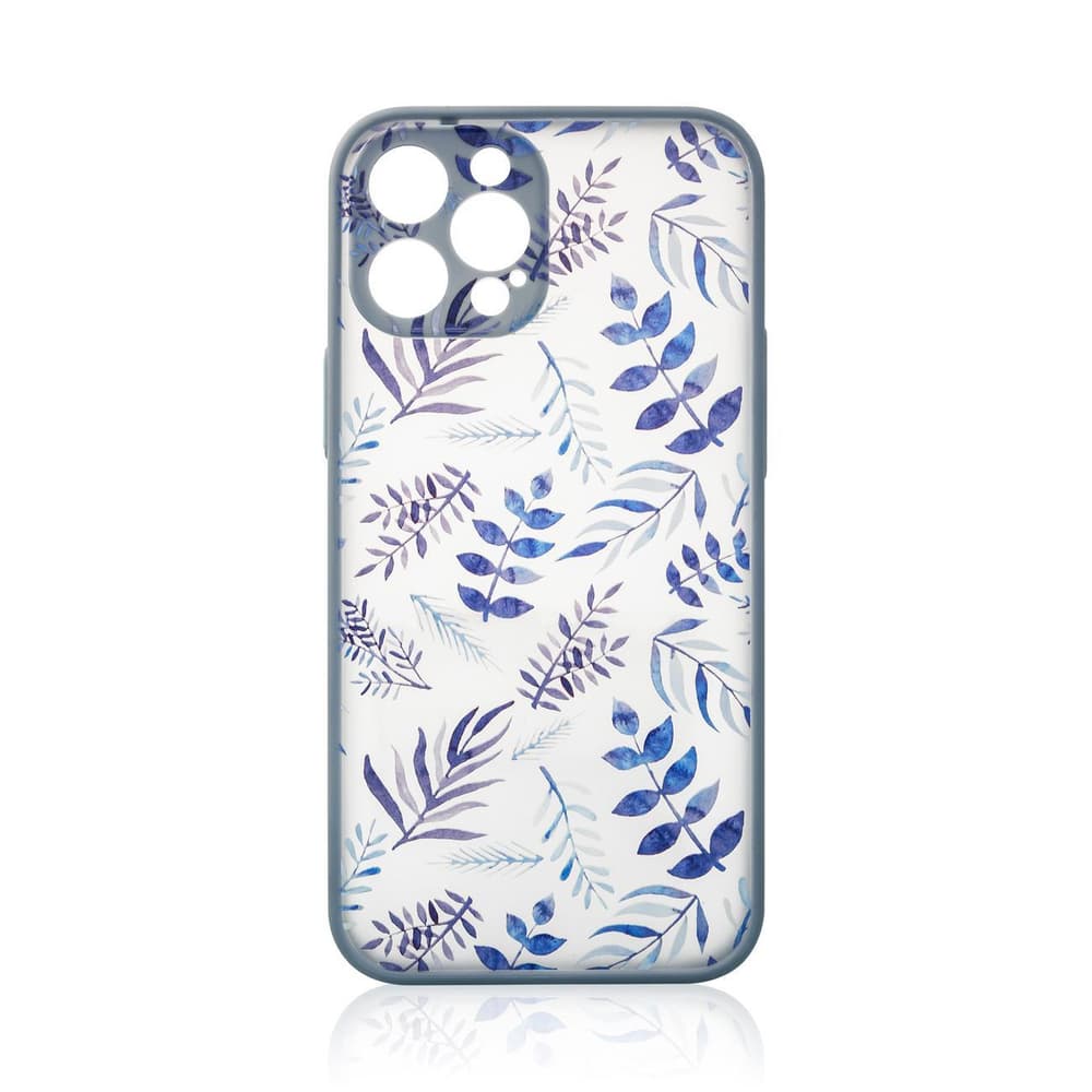 Hurtel ovitek Design Case za iPhone 12 Pro Max, temno moder cvetlični