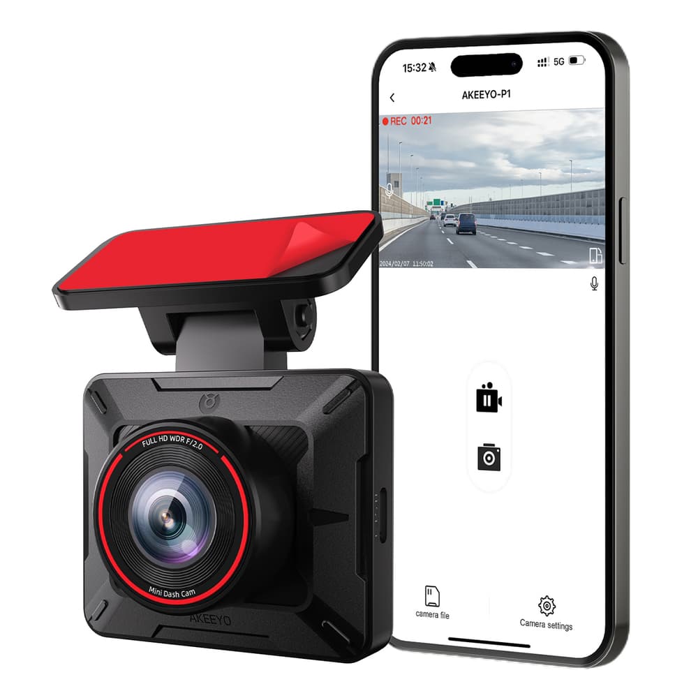 AKEEYO P1 avto kamera FullHD 30fps, Črna
