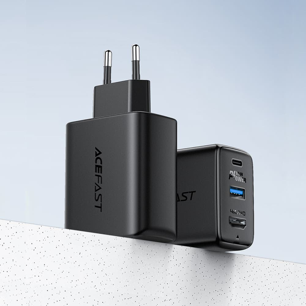 Acefast 2v1 GaN polnilnik 65W USB-C/USB + HDMI adapter, bel (A17) 5