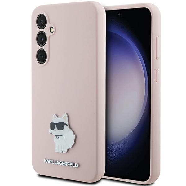 Karl Lagerfeld Silicone Choupette Metal Pin etui za Samsung Galaxy S23 FE - roza