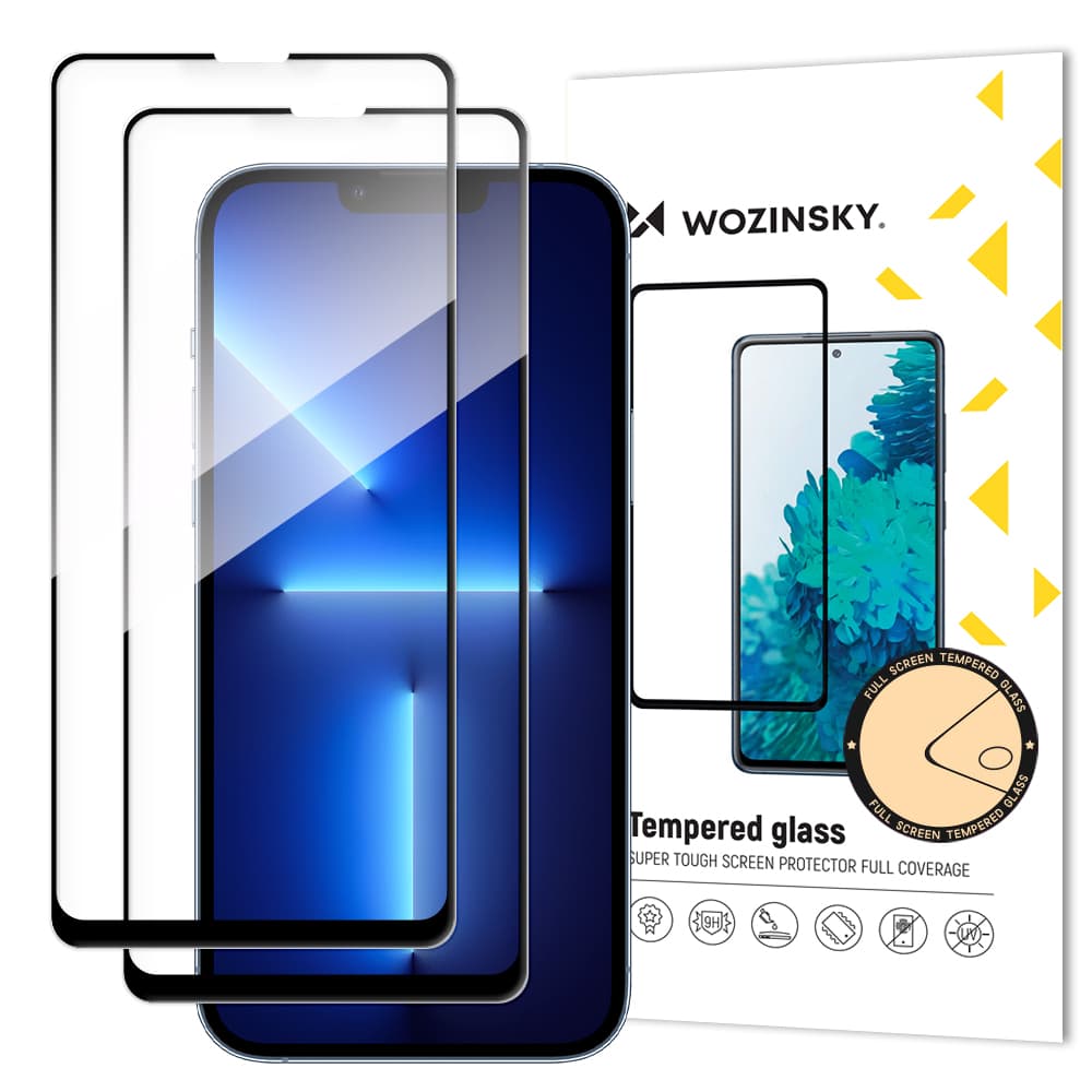 Wozinsky 2x Full Glue steklo za iPhone 14/13 Pro/13, črno