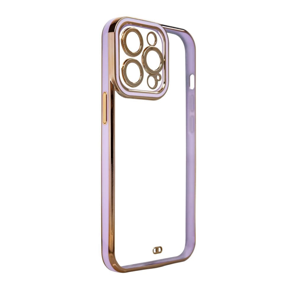 Ovitek Hurtel Fashion za Samsung Galaxy A12 5G, zlati okvir, vijolična