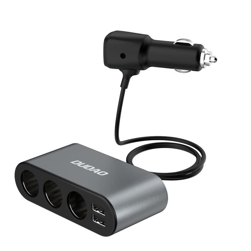 Dudao avtomobilski polnilnik 2x USB / 3x vtičnica vžigalnika (R1Pro) - črn 3