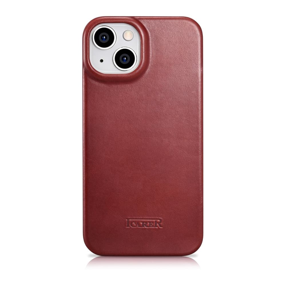 Ovitek iCarer Oil Wax za iPhone 14 Plus, rdeč 3