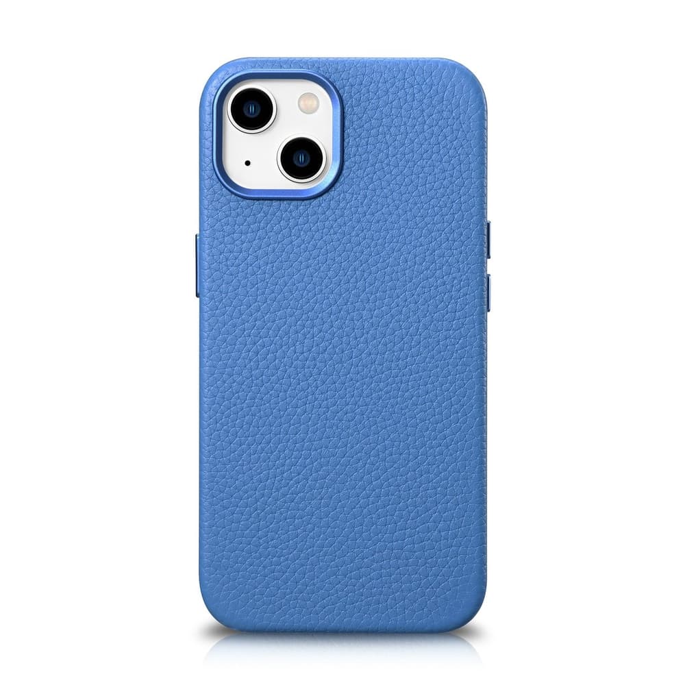 Ovitek iCarer Litchi za iPhone 14 Plus, svetlo moder