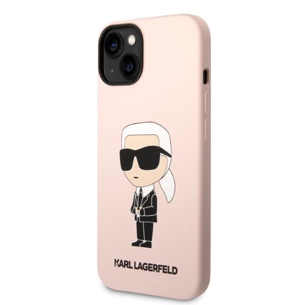 Karl Lagerfeld etui za iPhone 14 Plus, Silicone Ikonik, roza, MagSafe 2